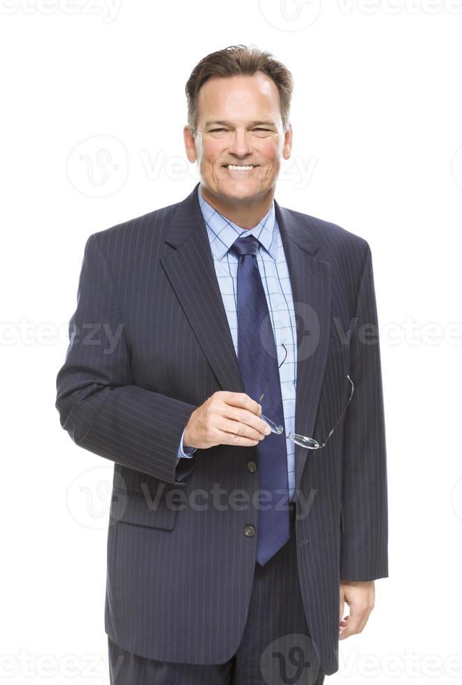 Handsome Businessman Portrait on White photo