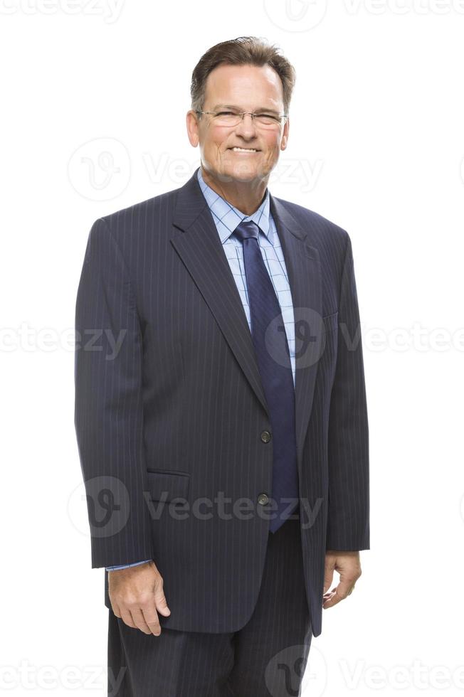 apuesto hombre de negocios retrato en blanco foto