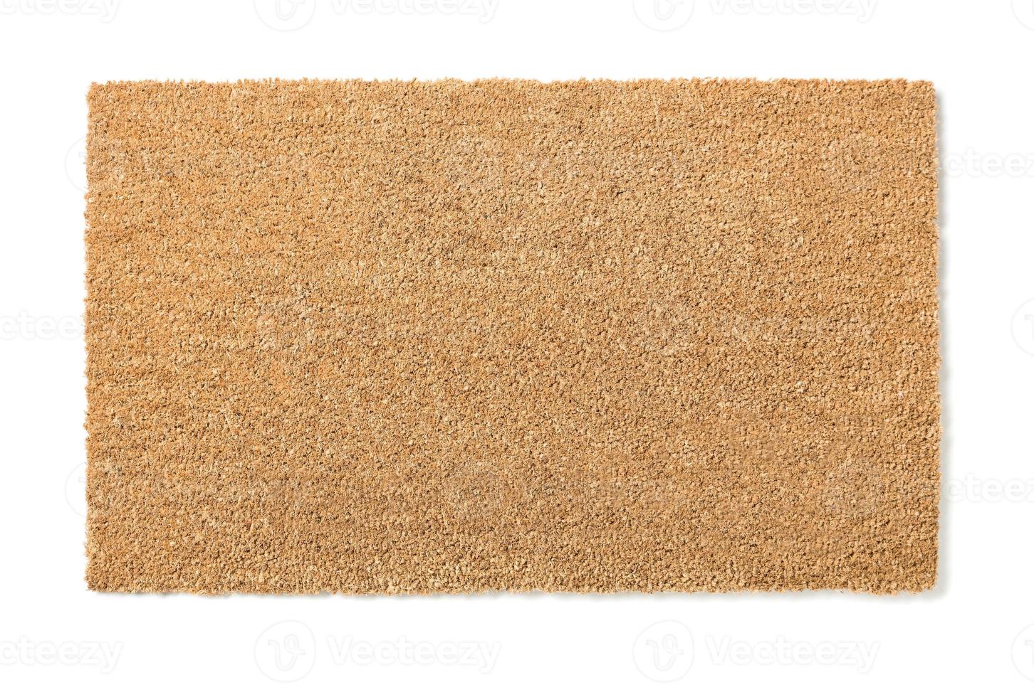Blank Welcome Mat Isolated on White With Clipping Path - Ready For Your Own Text and Background. photo