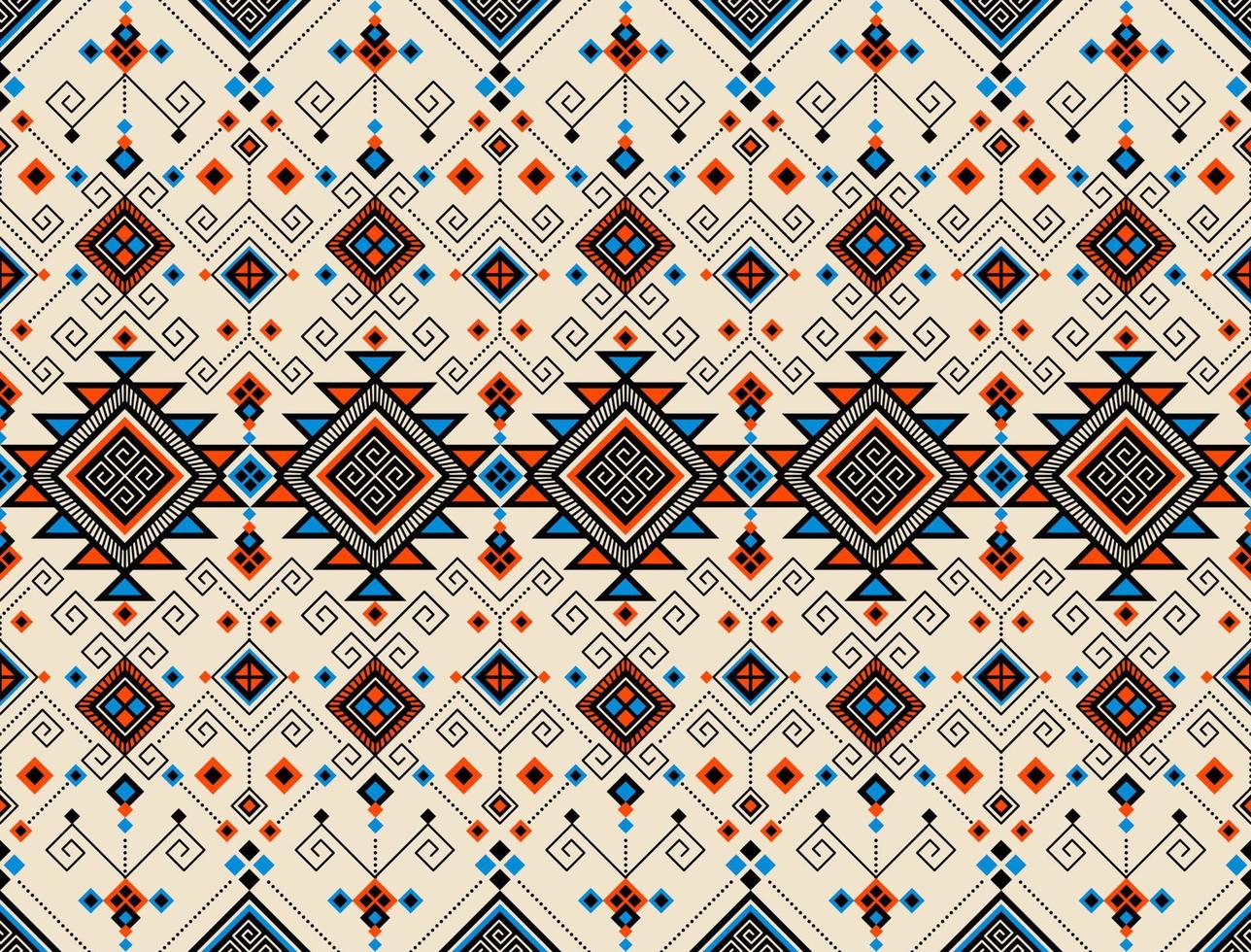 Abstract cute color geometric tribal ethnic ikat folklore argyle oriental native pattern traditional design for background,carpet,wallpaper,clothing,fabric,wrapping,print,batik,folk,knit,stripe vector