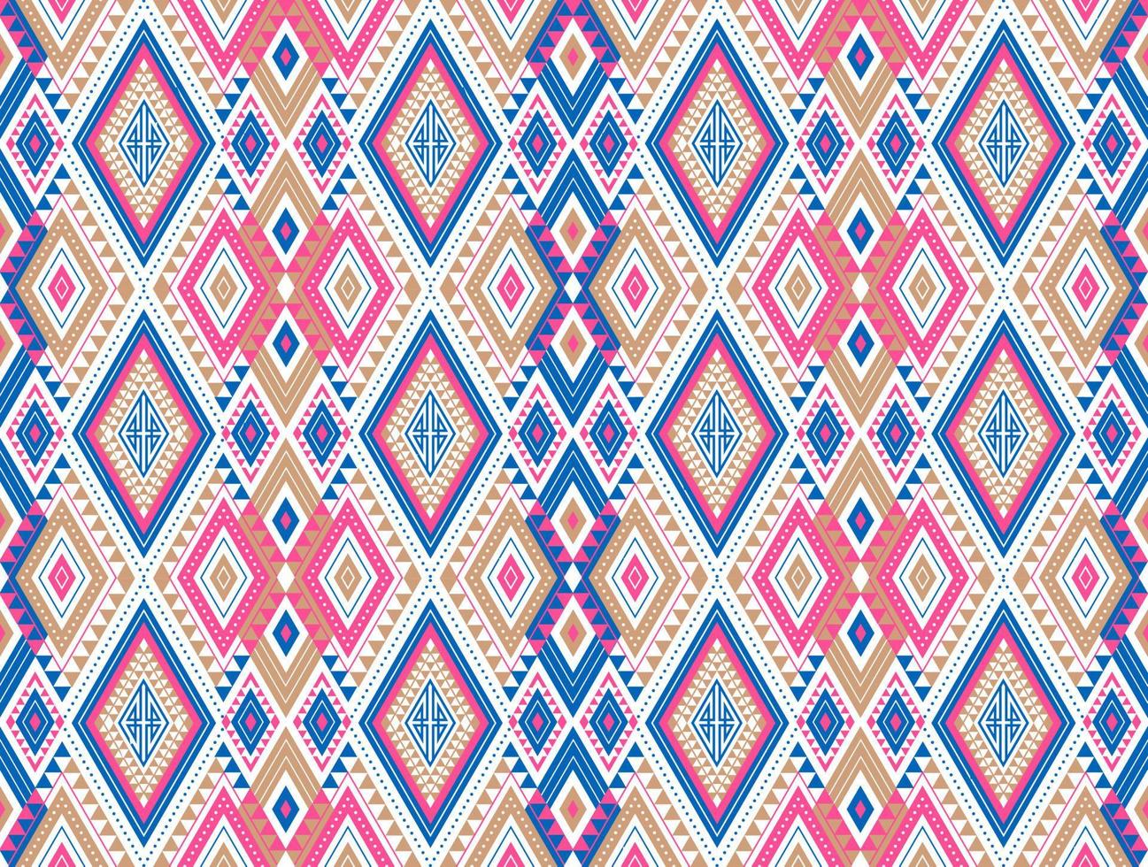 Abstract cute color geometric tribal ethnic ikat folklore argyle oriental native pattern traditional design for background,carpet,wallpaper,clothing,fabric,wrapping,print,batik,folk,knit,stripe vector