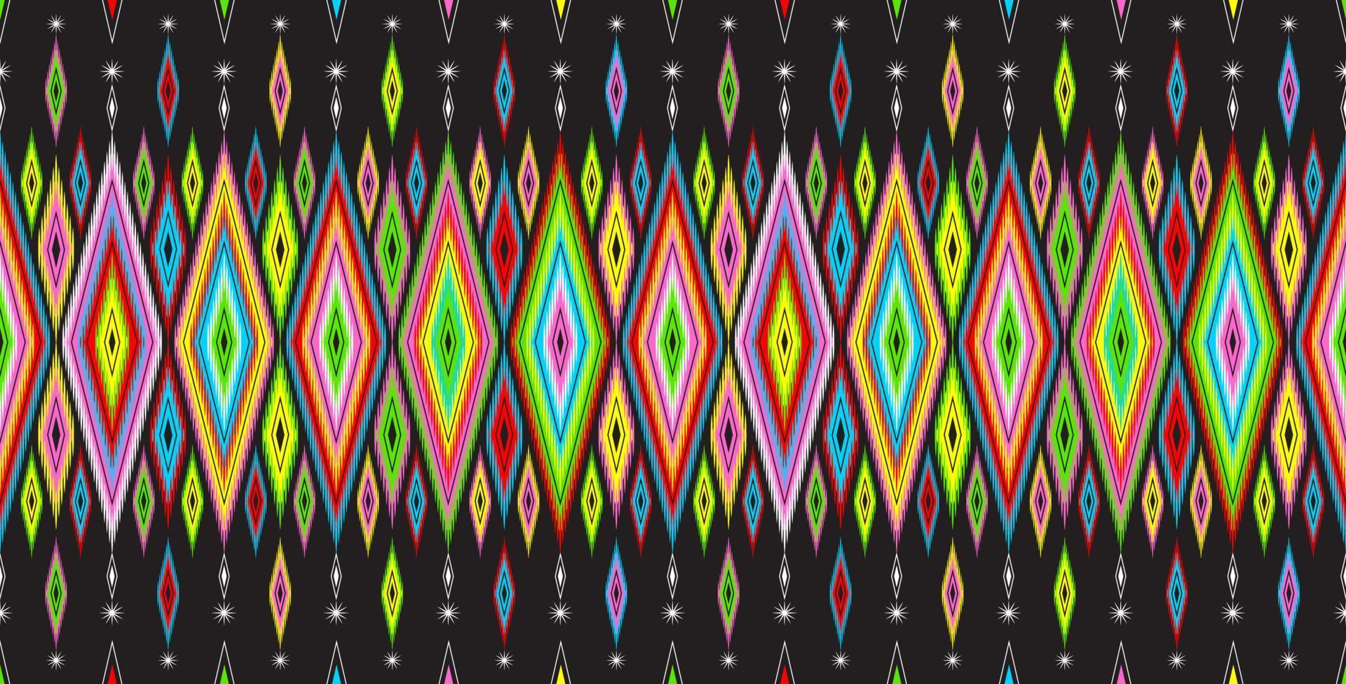 color lindo abstracto geométrico tribal étnico ikat folklore argyle patrón nativo oriental diseño tradicional para fondo, alfombra, papel tapiz, ropa, tela, envoltura, impresión, batik, folk, tejer, vector de rayas