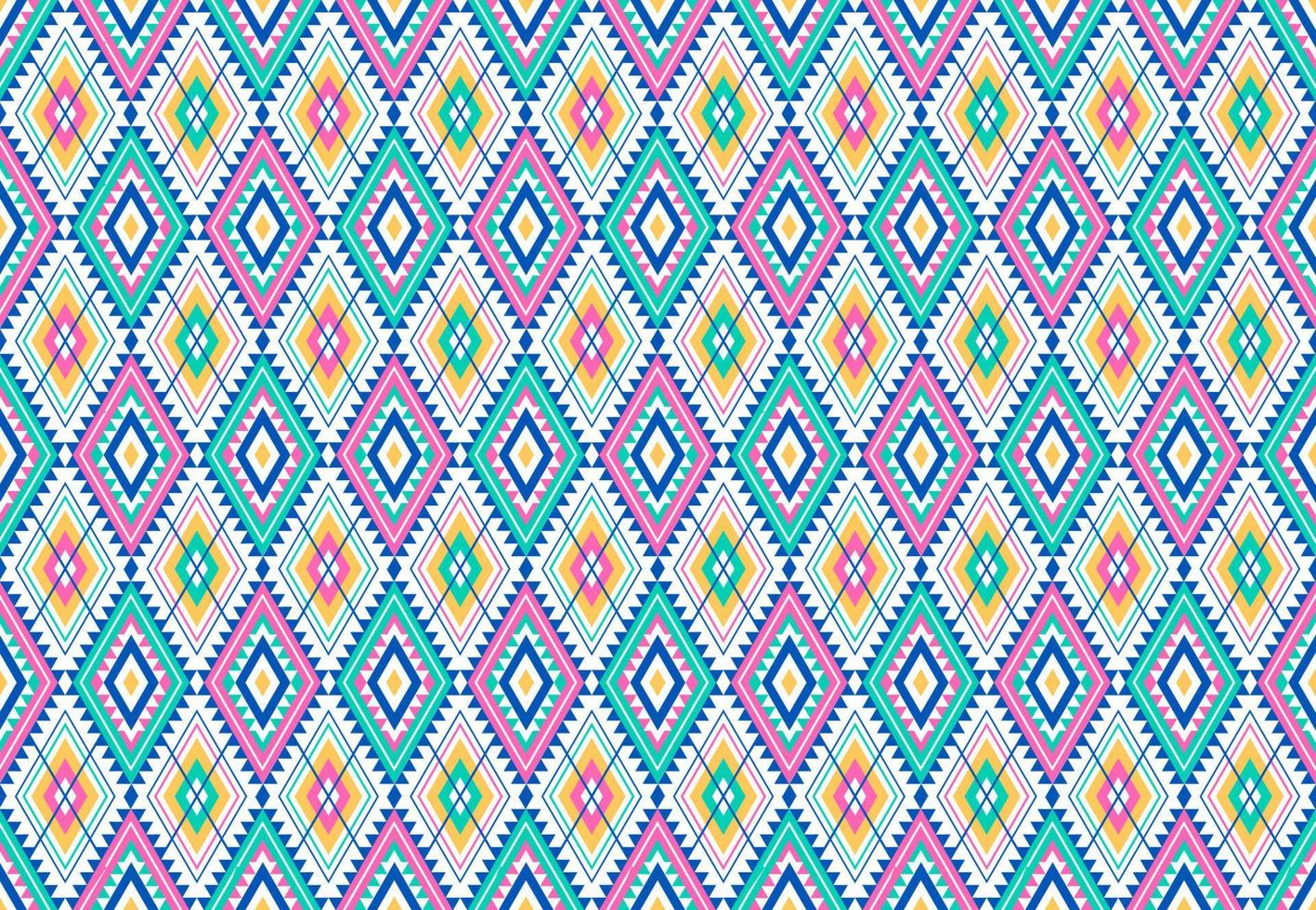 Abstract cute color geometric tribal ethnic ikat folklore argyle oriental native pattern traditional design for background,carpet,wallpaper,clothing,fabric,wrapping,print,batik,folk,knit,stripe vector