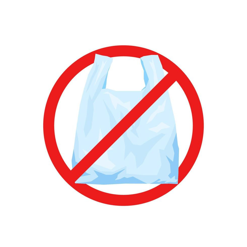 No plastic bags sign vector