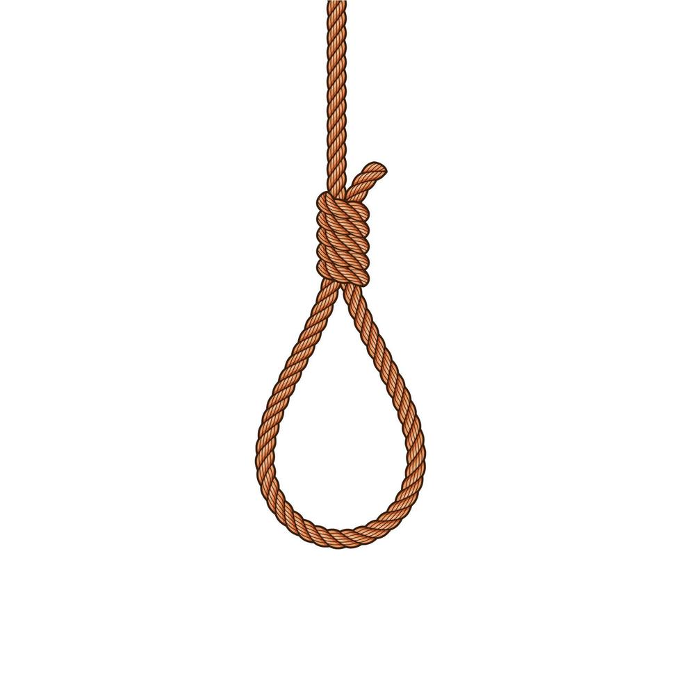 Hangman or hangwoman noose knot. hangman noose rope vector. vector