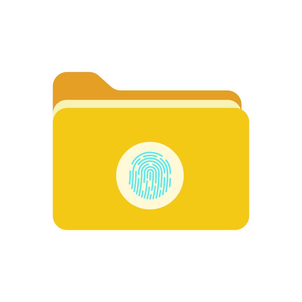 fingerprint folder vector isolated on white background