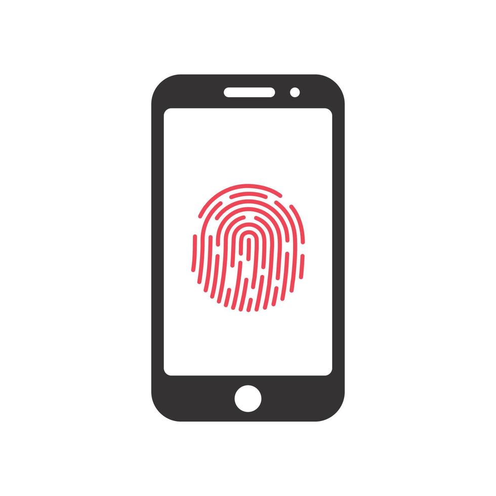 fingerprint smartphone  icon vector isolated