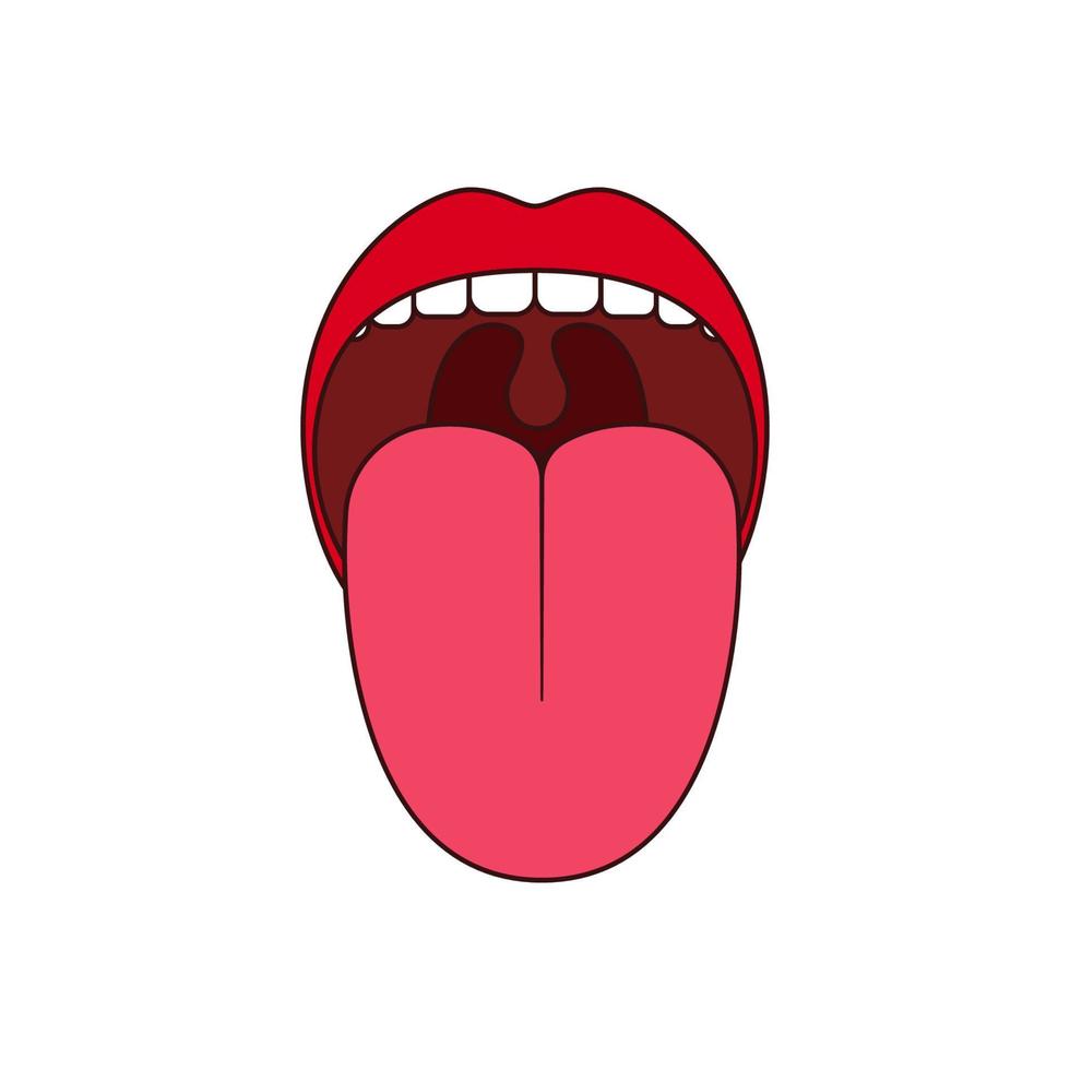 Human tongue vector isolated on white background