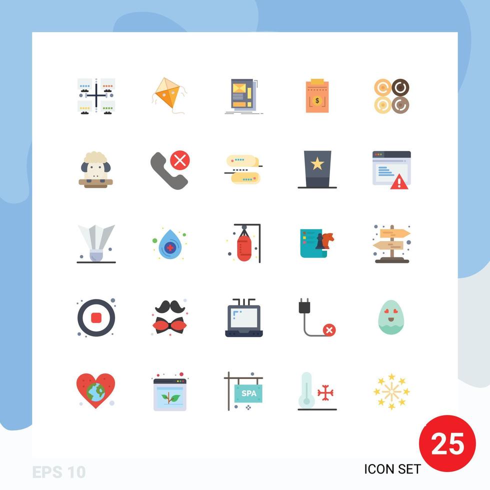 25 iconos creativos signos y símbolos modernos de comer dinero enmarcando gastos en dólares elementos de diseño vectorial editables vector