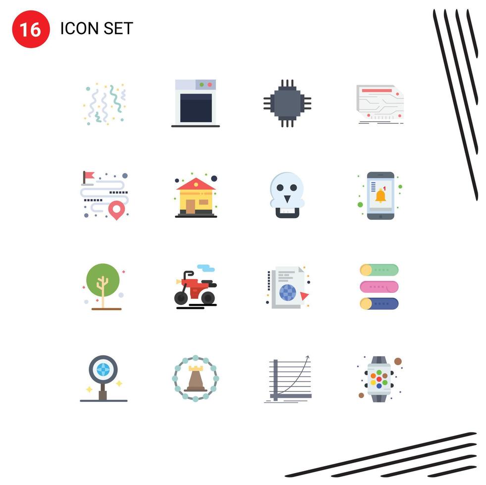 Pack of 16 creative Flat Colors of distance electronic devices custom card Editable Pack of Creative Vector Design Elements