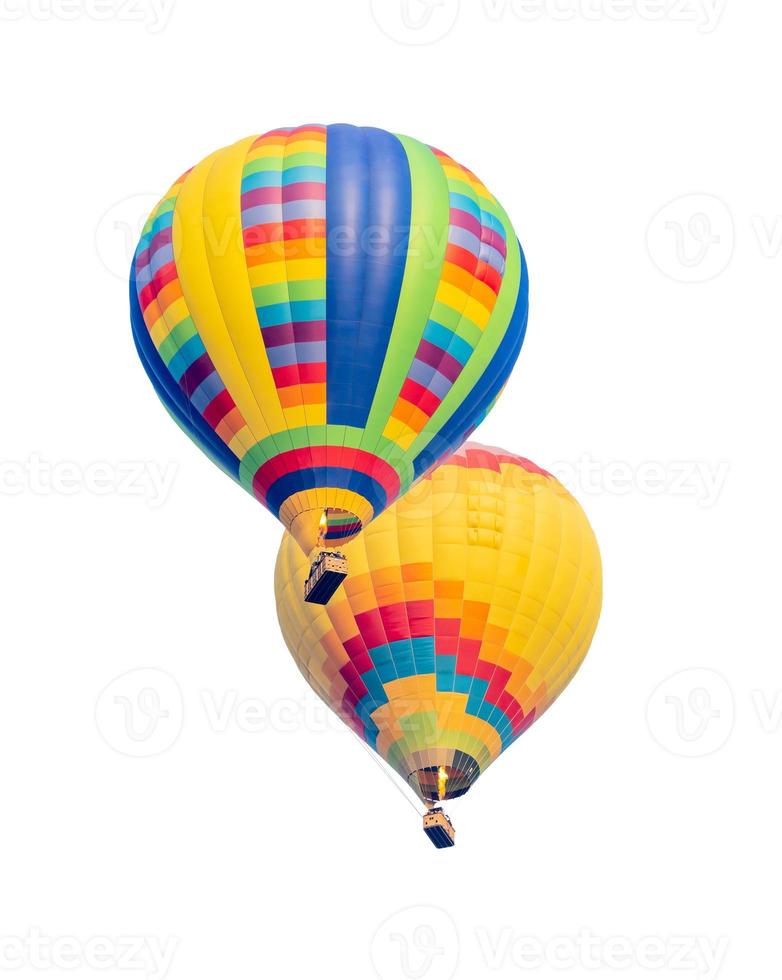 Two Hot Air Balloons Isolated on a White Background. photo