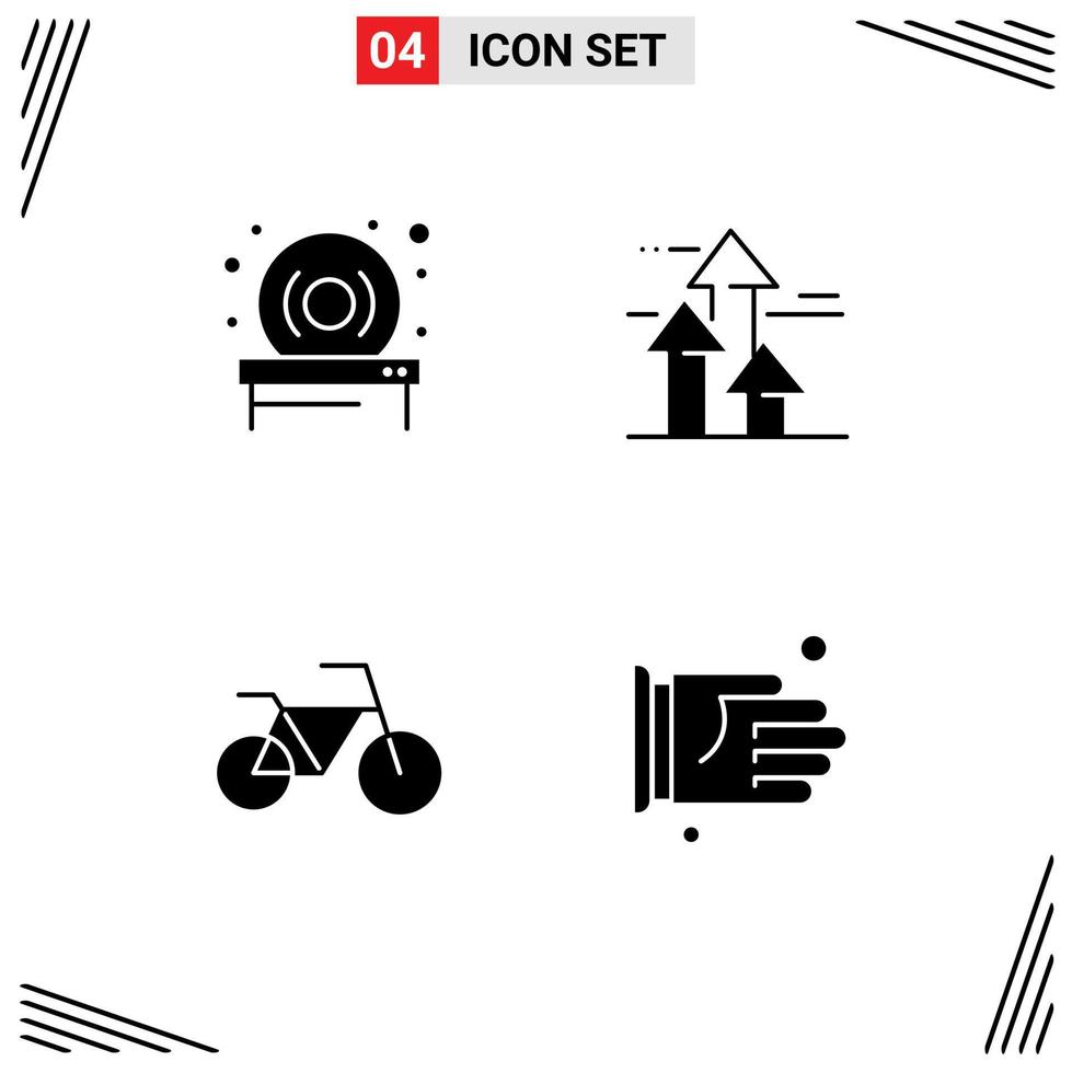Universal Icon Symbols Group of 4 Modern Solid Glyphs of disk vehicles arrows forward handshake Editable Vector Design Elements
