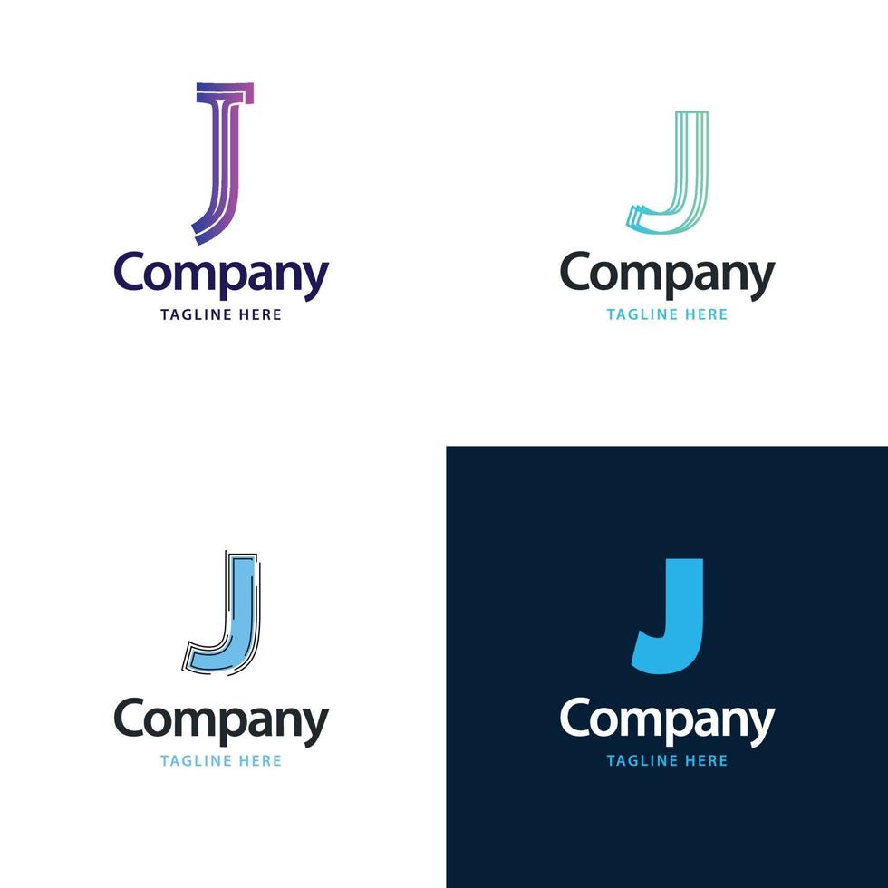 Letter J Big Logo Pack Design Creative Modern logos design for your business vector