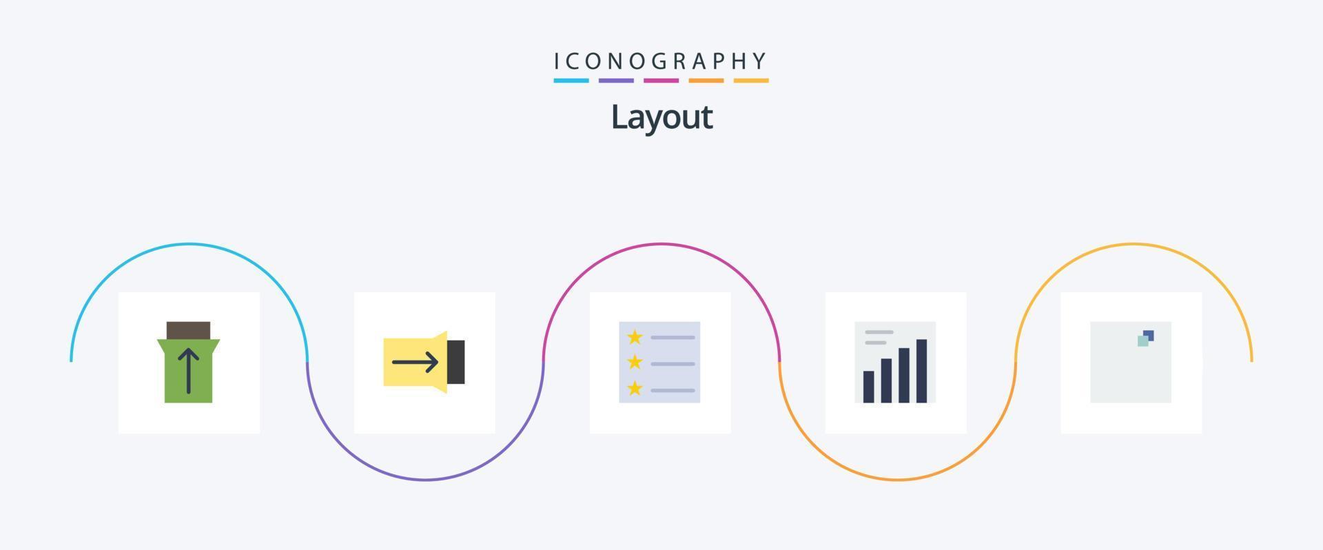 Layout Flat 5 Icon Pack Including . view. vector