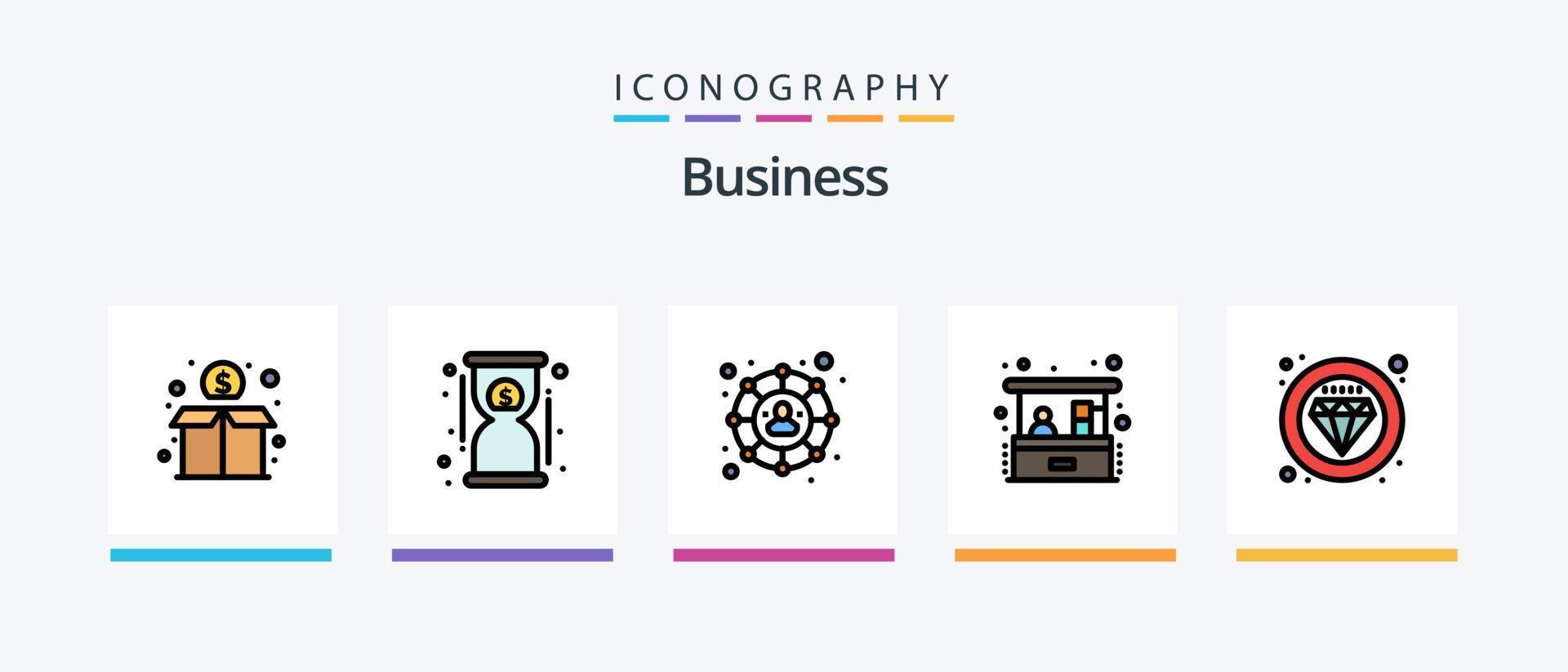 Business Line Filled 5 Icon Pack Including brainstorming. modern. choose. key. target. Creative Icons Design vector