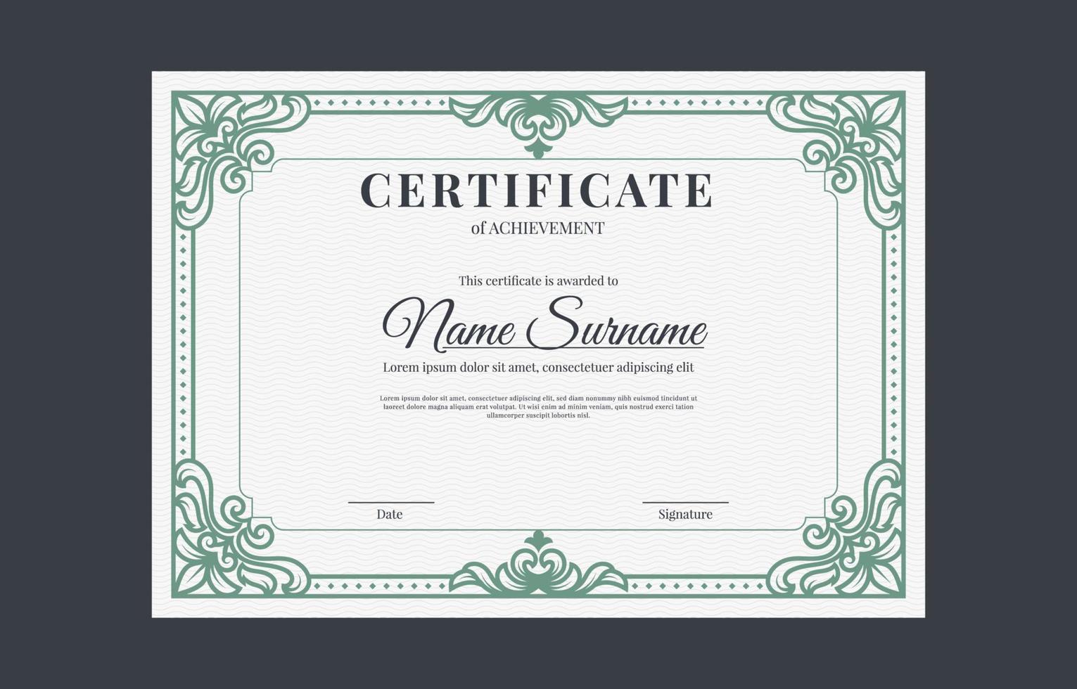 Victorian Certificate Template vector