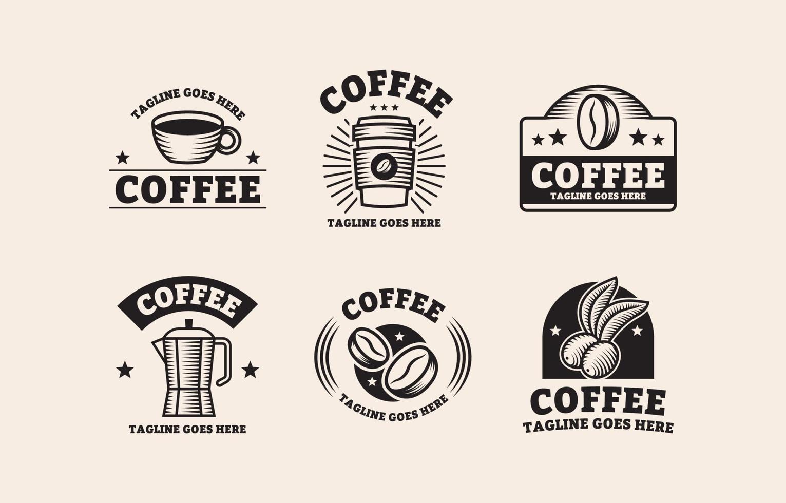 conjunto de logotipo de café vintage vector