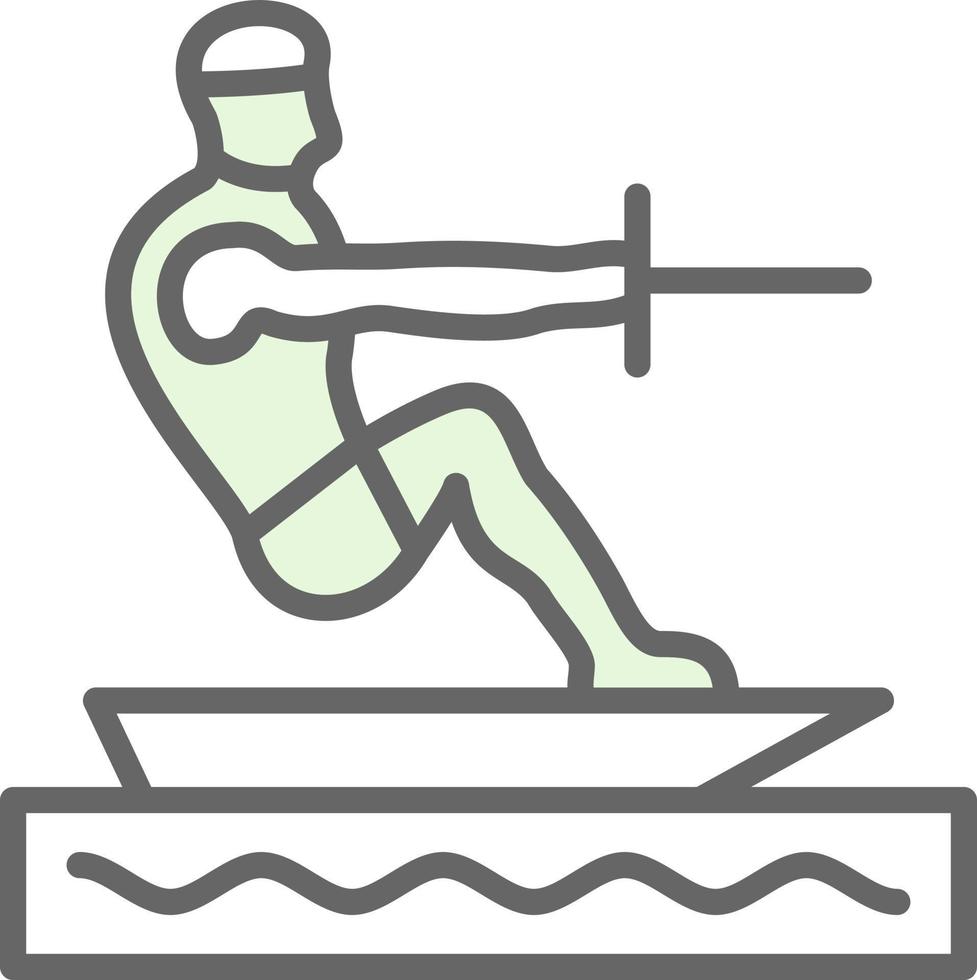 Barefoot Skiing Vector Icon Design