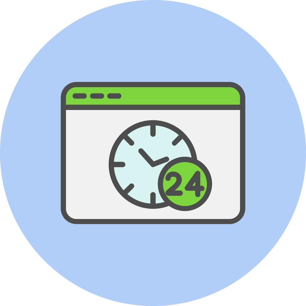 24  Hours Vector icon