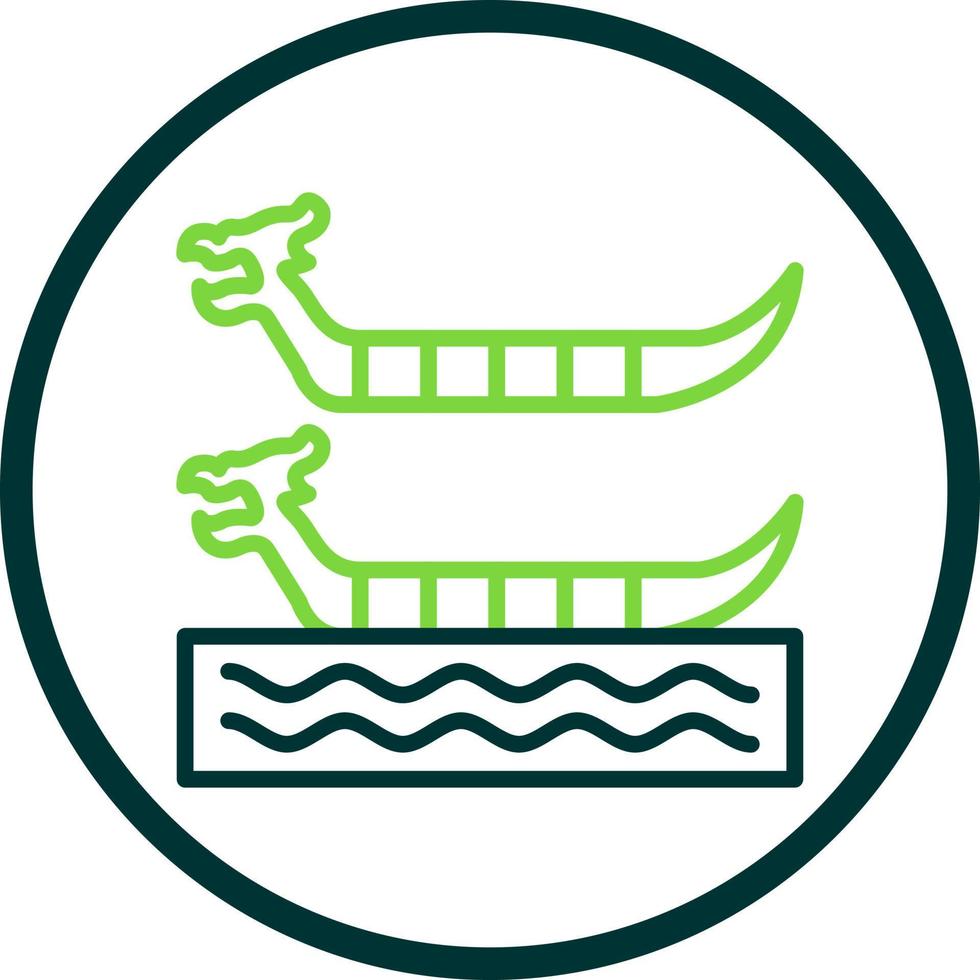 Dragon Boat Racing Vector Icon Design