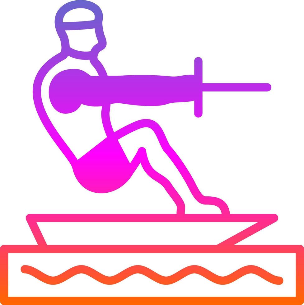 Barefoot Skiing Vector Icon Design