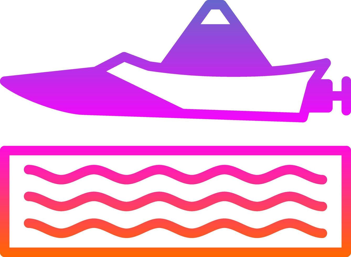 Jet Sprint Boat Racing Vector Icon Design