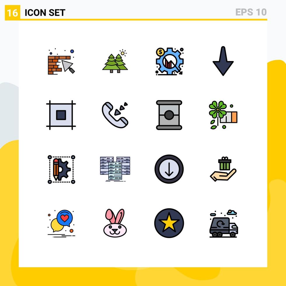 16 Creative Icons Modern Signs and Symbols of web layout analysis down setting Editable Creative Vector Design Elements