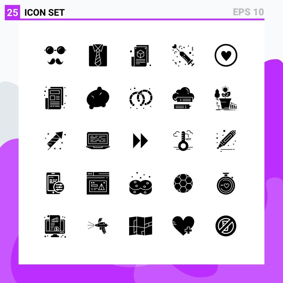 25 Creative Icons Modern Signs and Symbols of medicine injection blog page heart design Editable Vector Design Elements