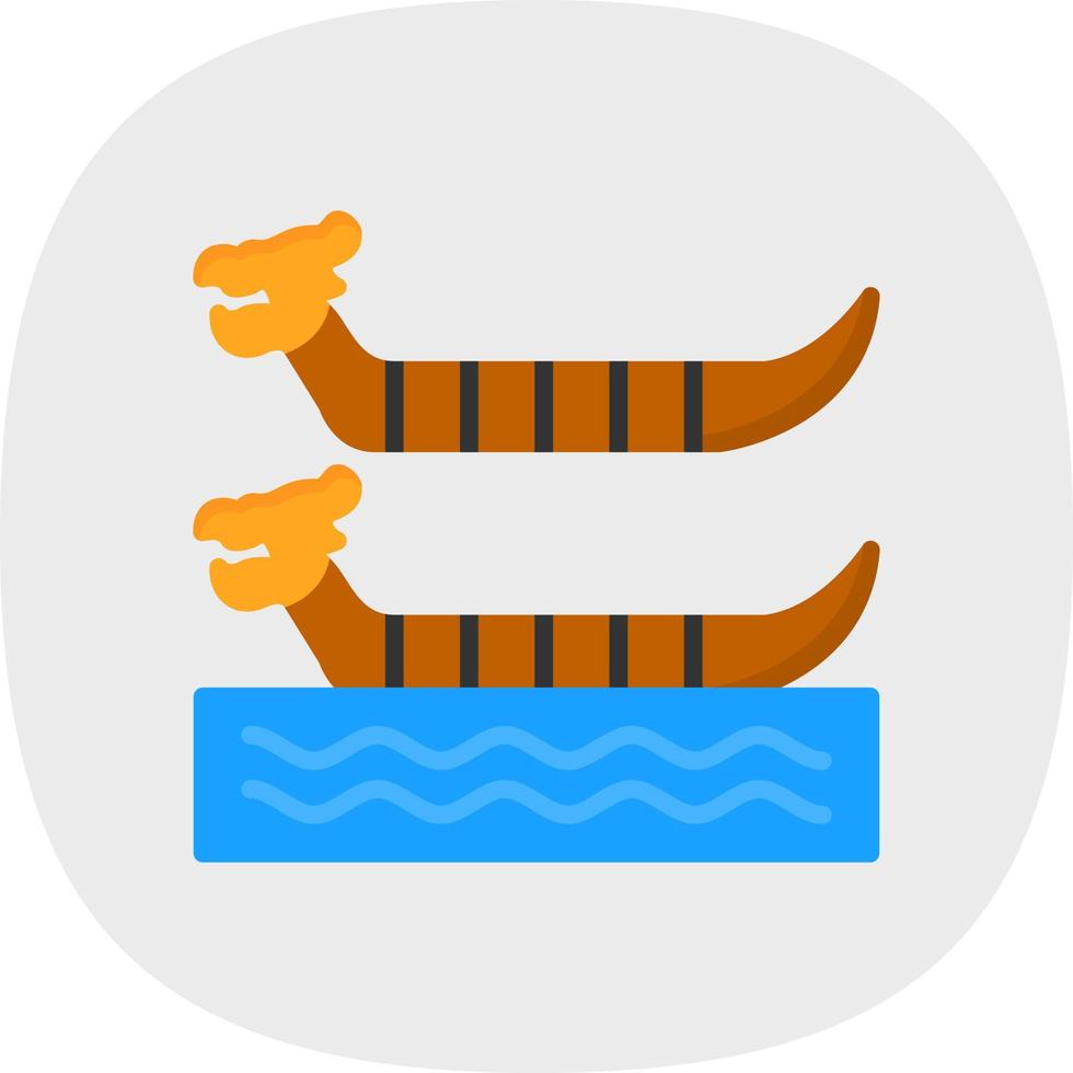 Dragon Boat Racing Vector Icon Design