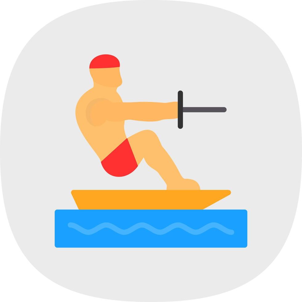 Barefoot Skiing Vector Icon Design