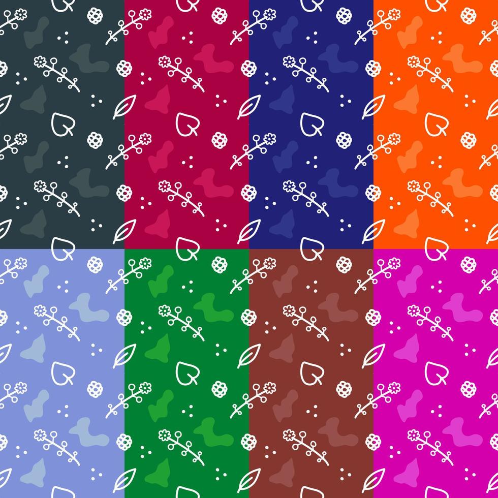 Seamless of Florals Doodle  Pattern with Colorful Background vector