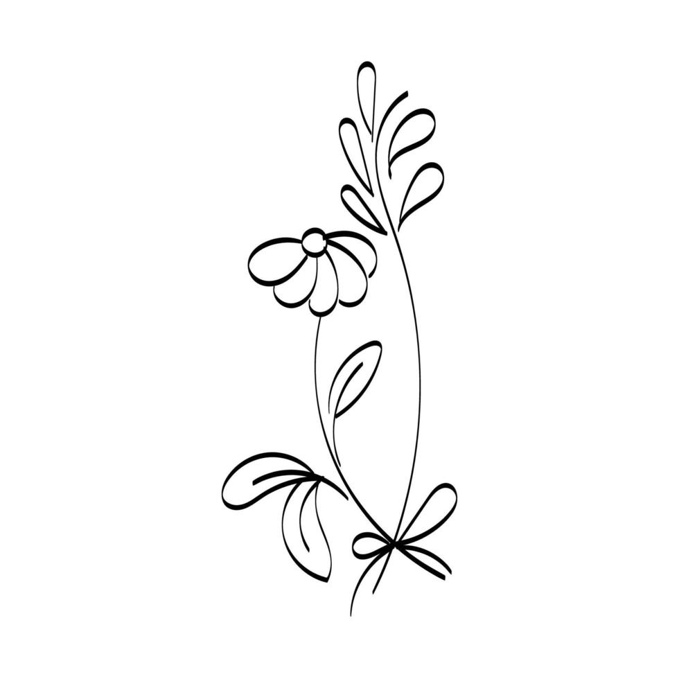 Minimal Line Art Tattoo Design. vector