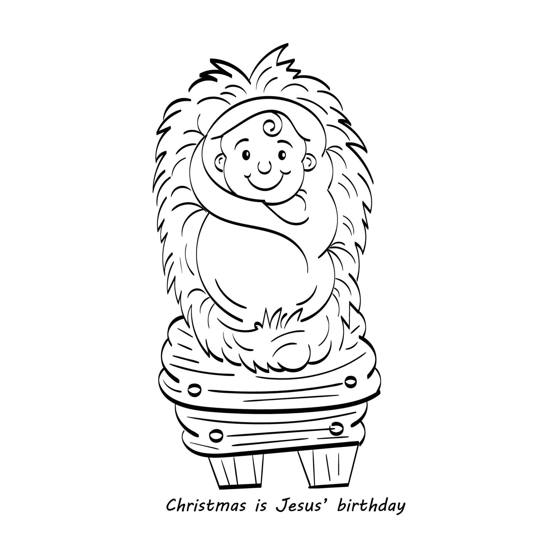 Baby Jesus Christ in the crib manger nativity 16449469 Vector Art at