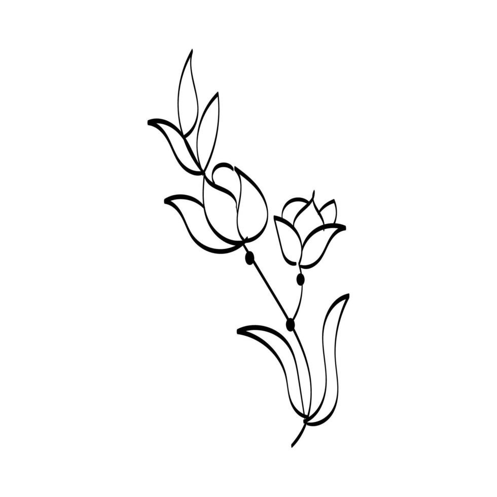 Minimal Line Art Tattoo Design. vector