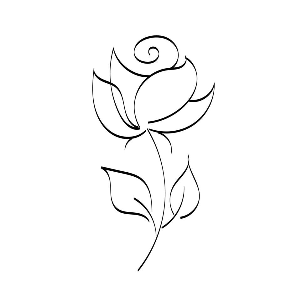 Minimal Line Art Tattoo Design. vector