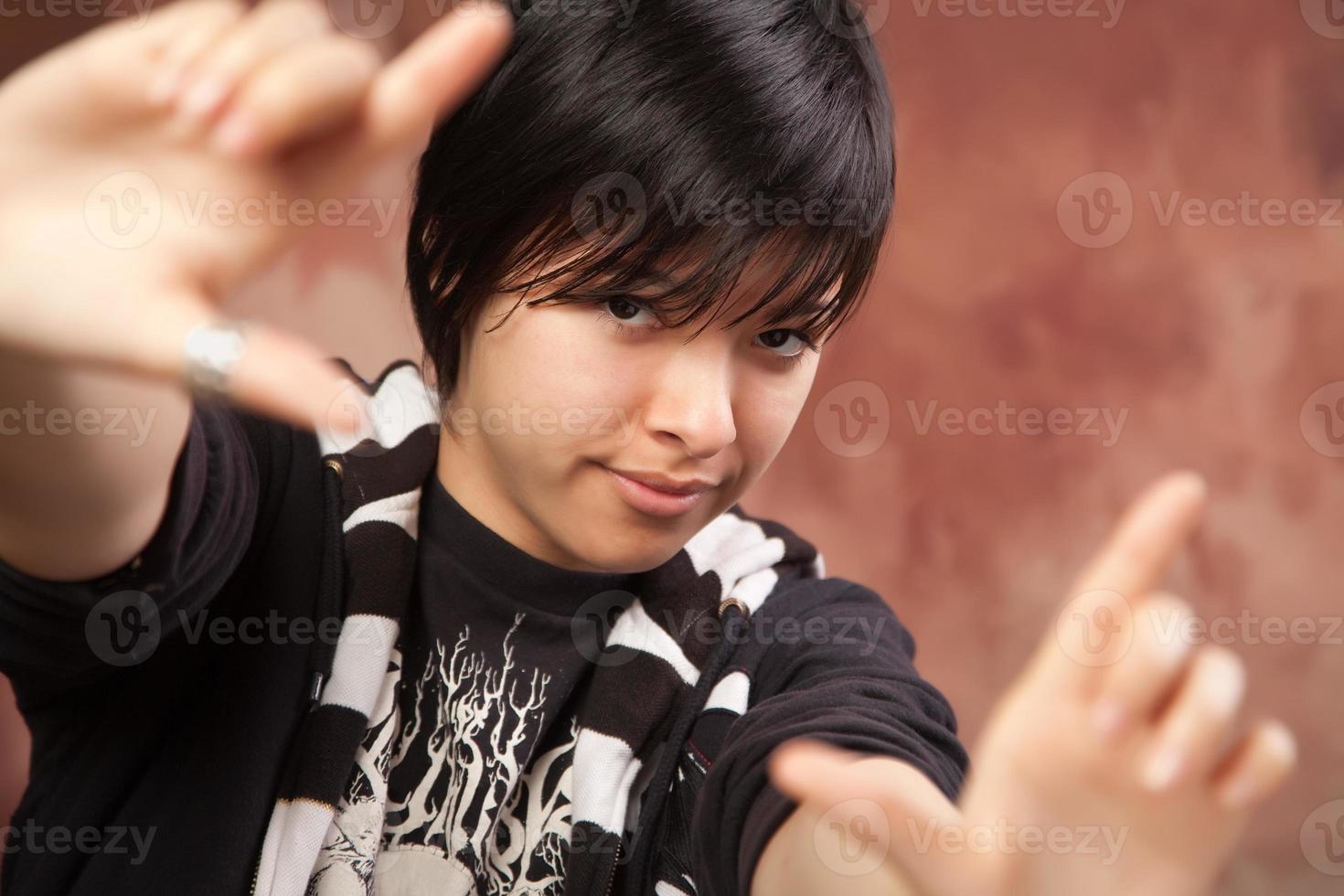 Attractive Ethnic Girl Poses for Portrait photo