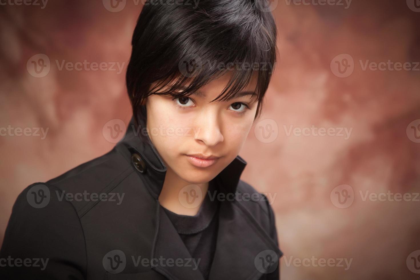 Attractive Ethnic Girl Poses for Portrait photo