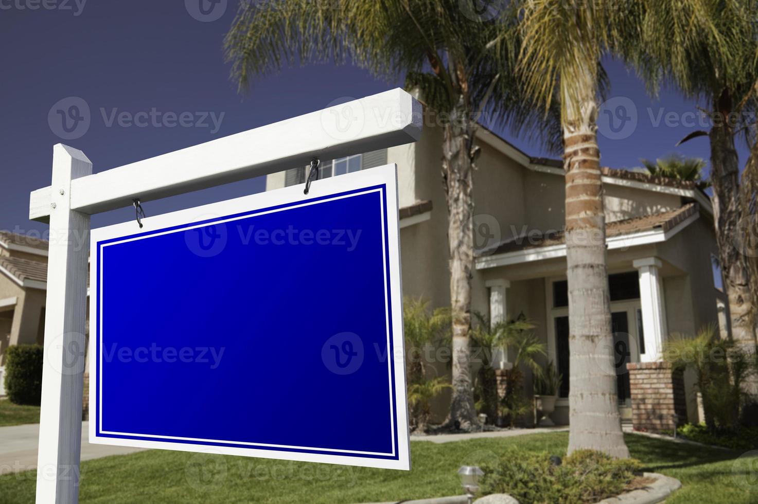 Blank Real Estate Sign and House photo