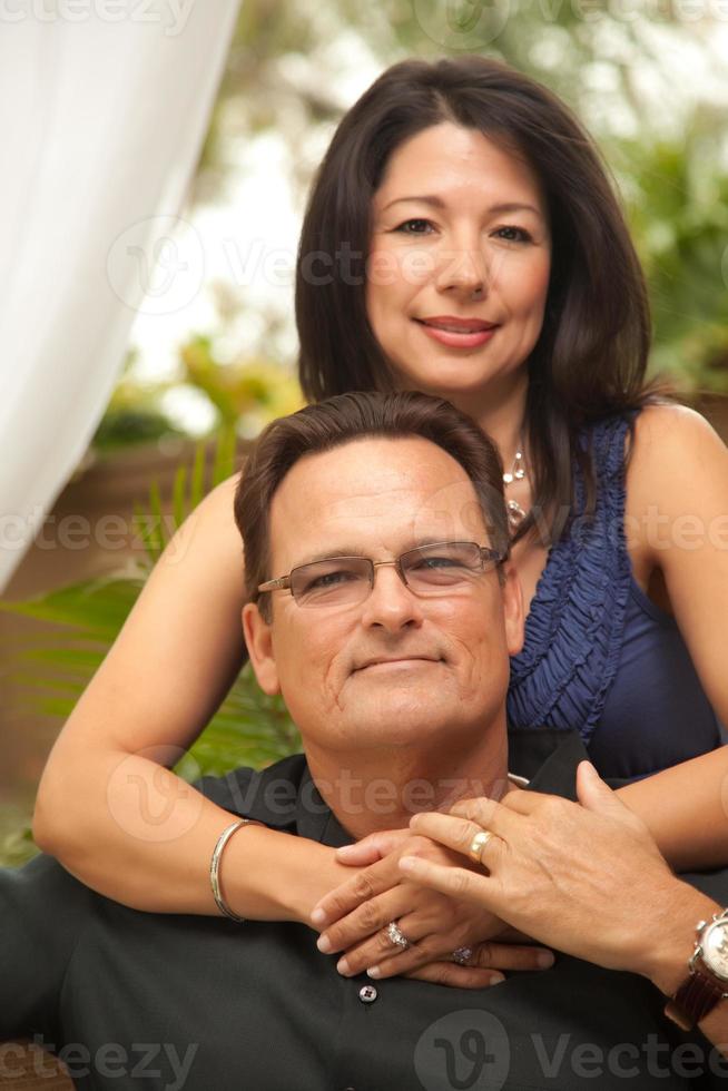 Attractive Hispanic and Caucasian Couple photo