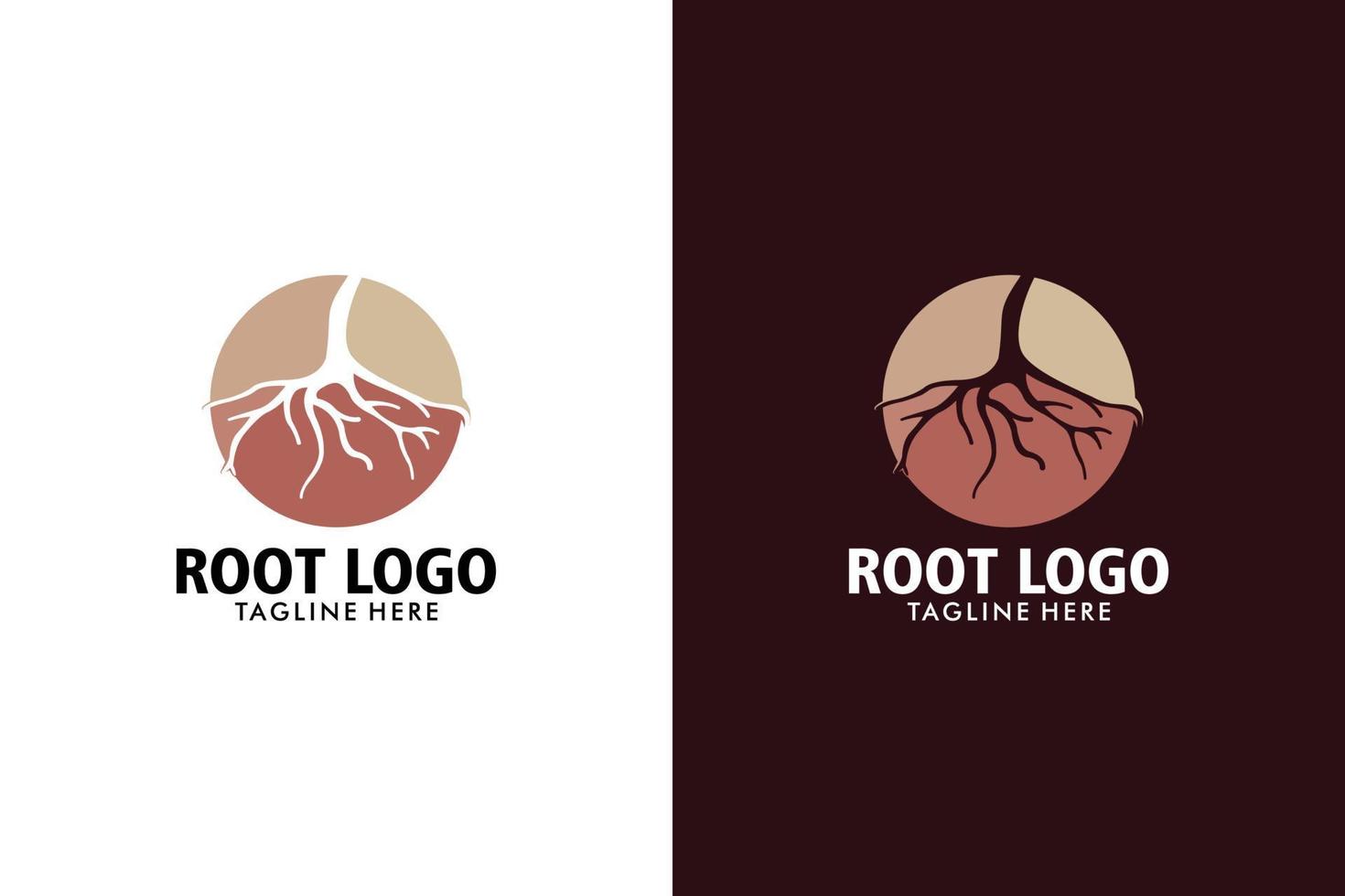 vector de icono de logotipo de raíz de árbol aislado