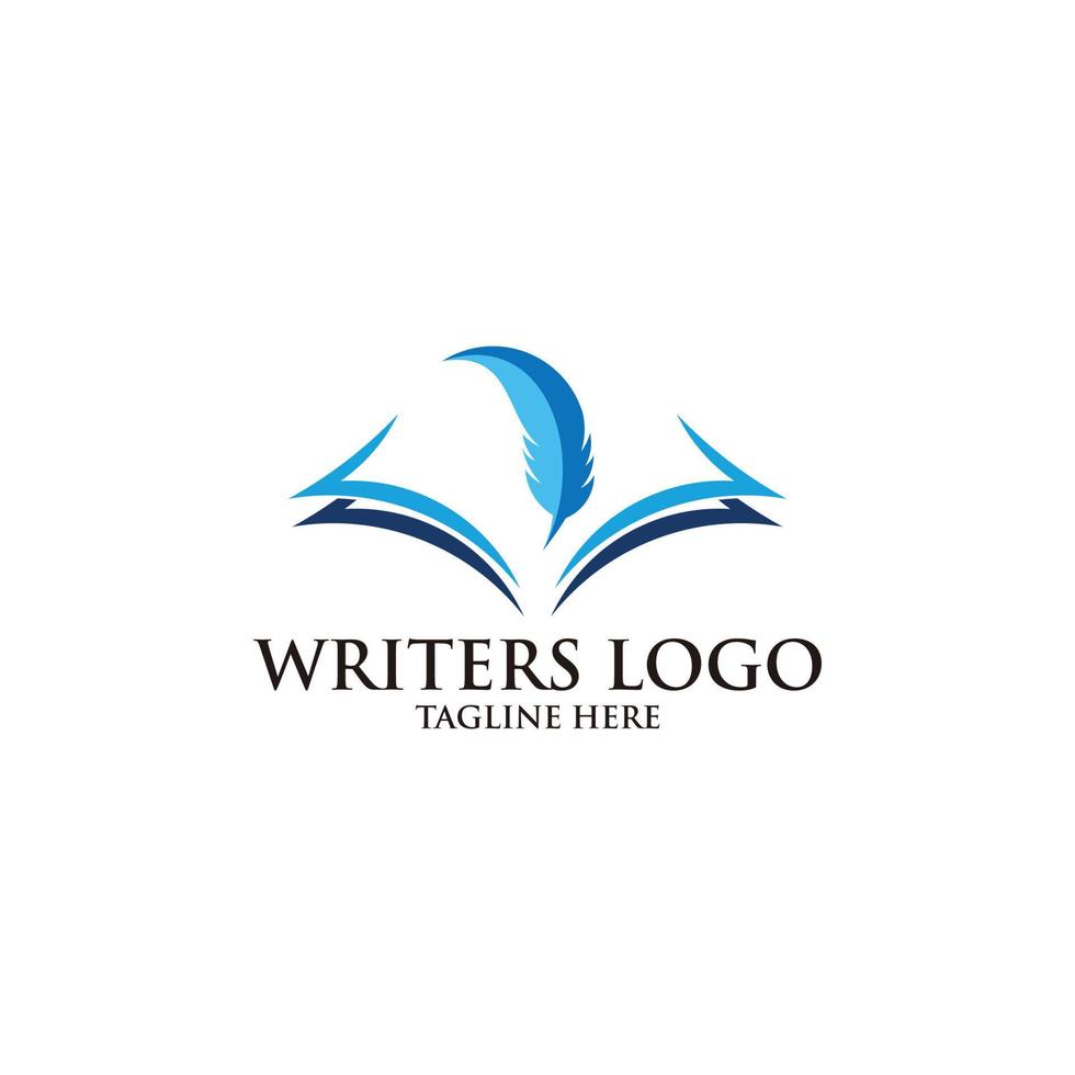 vector de icono de logotipo de escritores aislado