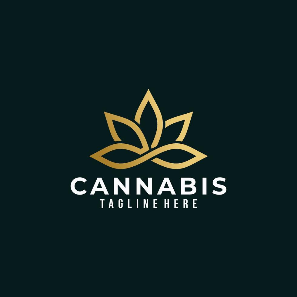 vector de icono de logotipo de cannabis aislado