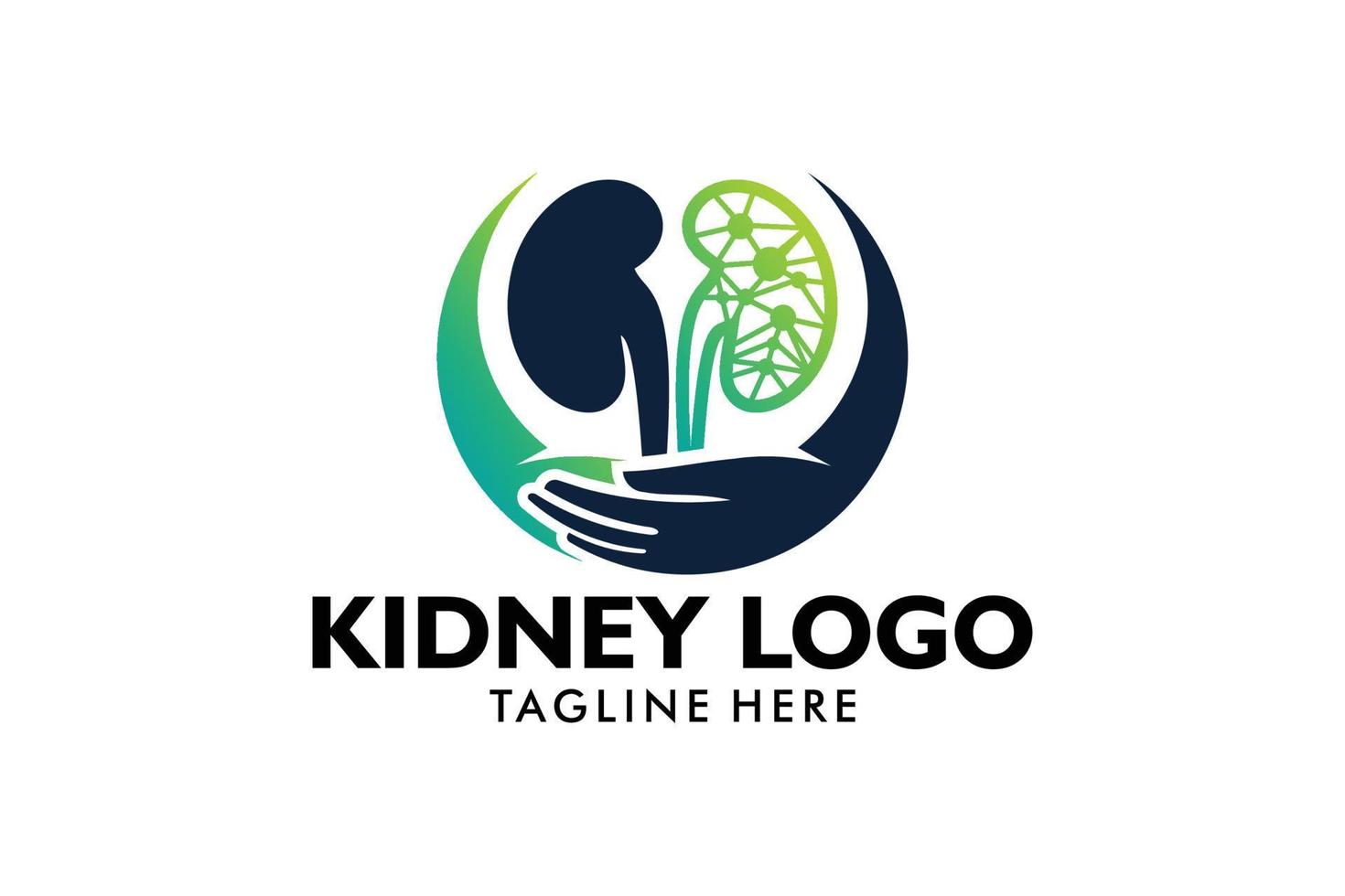 vector de icono de logotipo de cuidado de riñón aislado