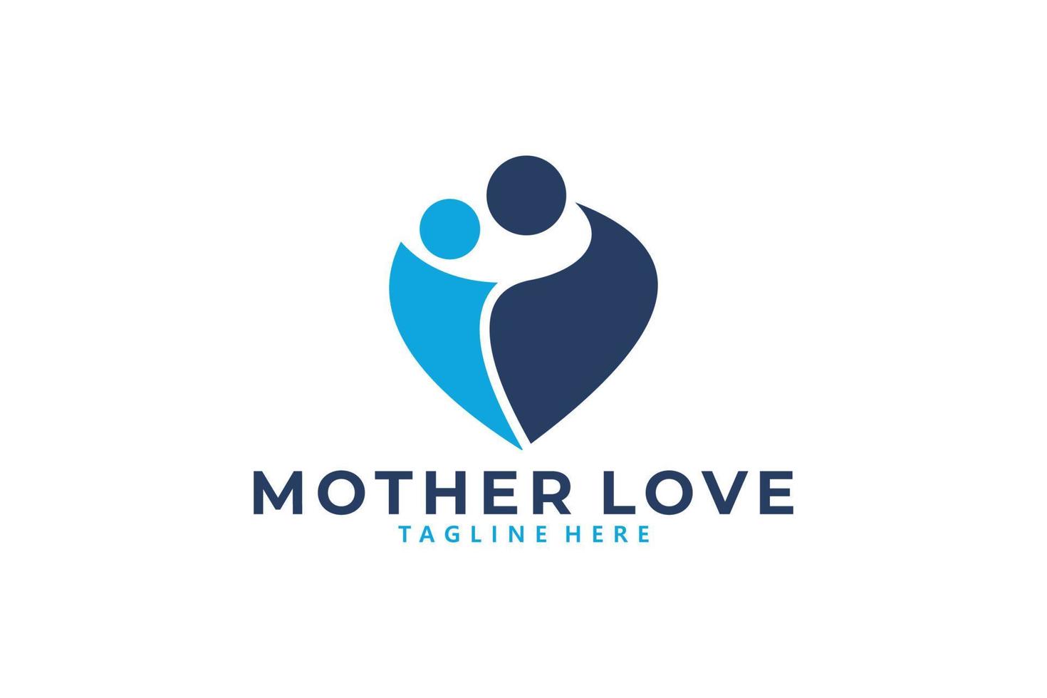 vector de icono de logotipo de amor de madre