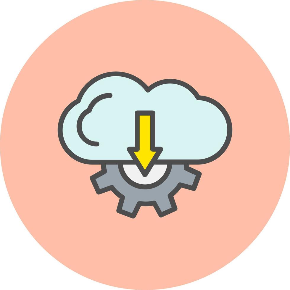 Cloud Downloading Vector Icon