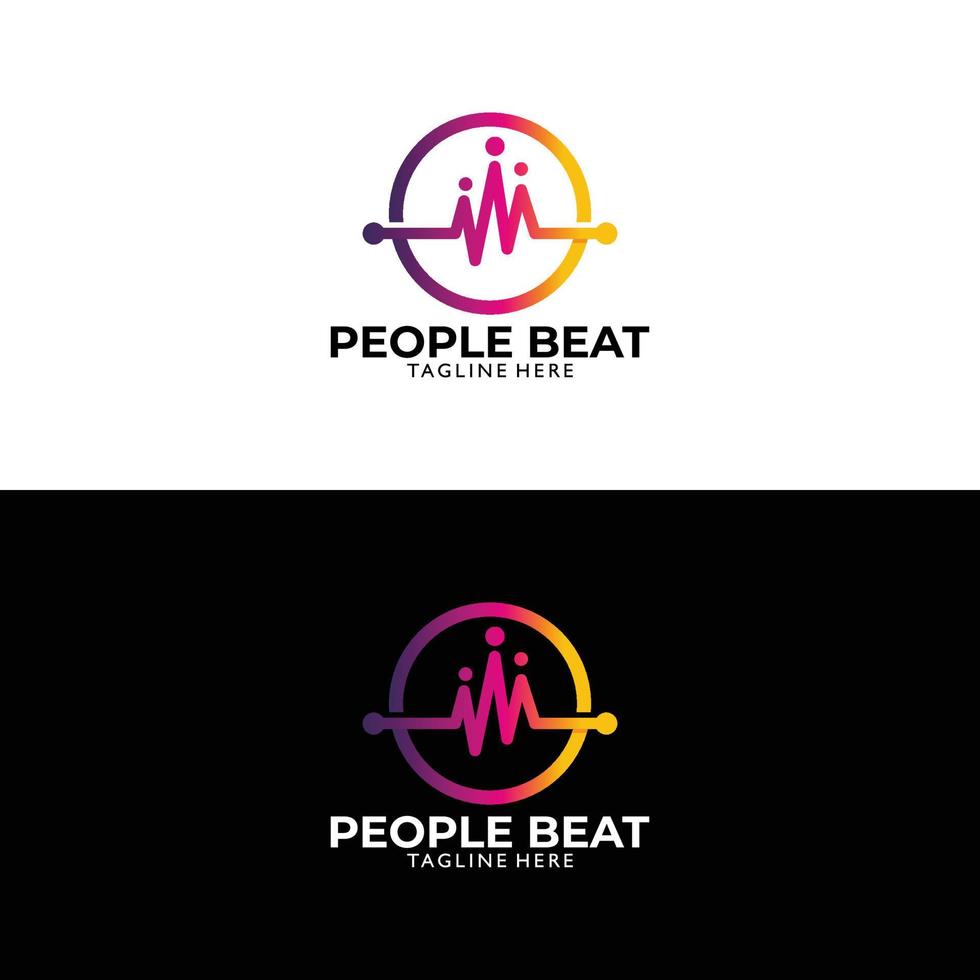 people beat logo icon vector isolated