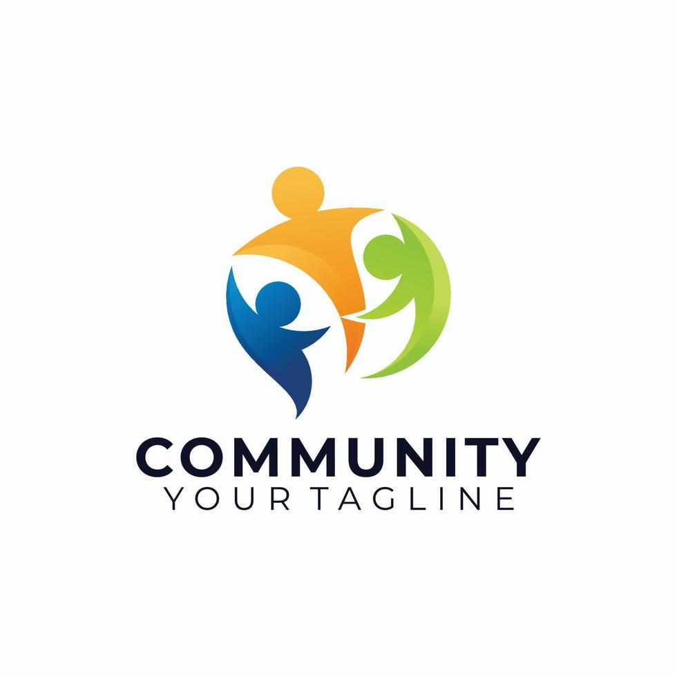 people community logo icon vector isolated