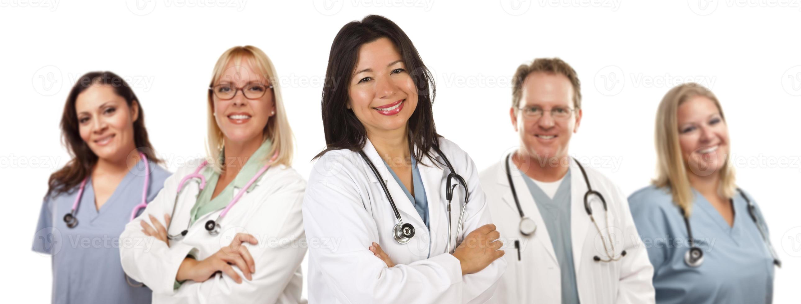 Hispanic Female Doctor and Colleagues photo