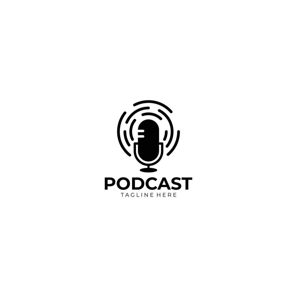 vector de icono de logotipo de podcast aislado