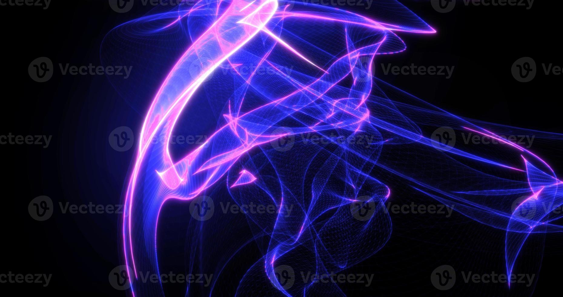 Abstract background with purple beautiful smoke from waves and lines energy hi-tech magic laser neon with glow effect photo